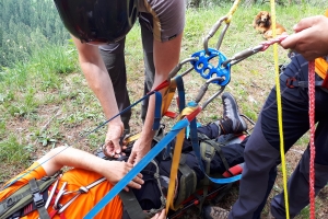 Príprava na spust pacienta - dvojlanová technika s použitím lán dyneema
